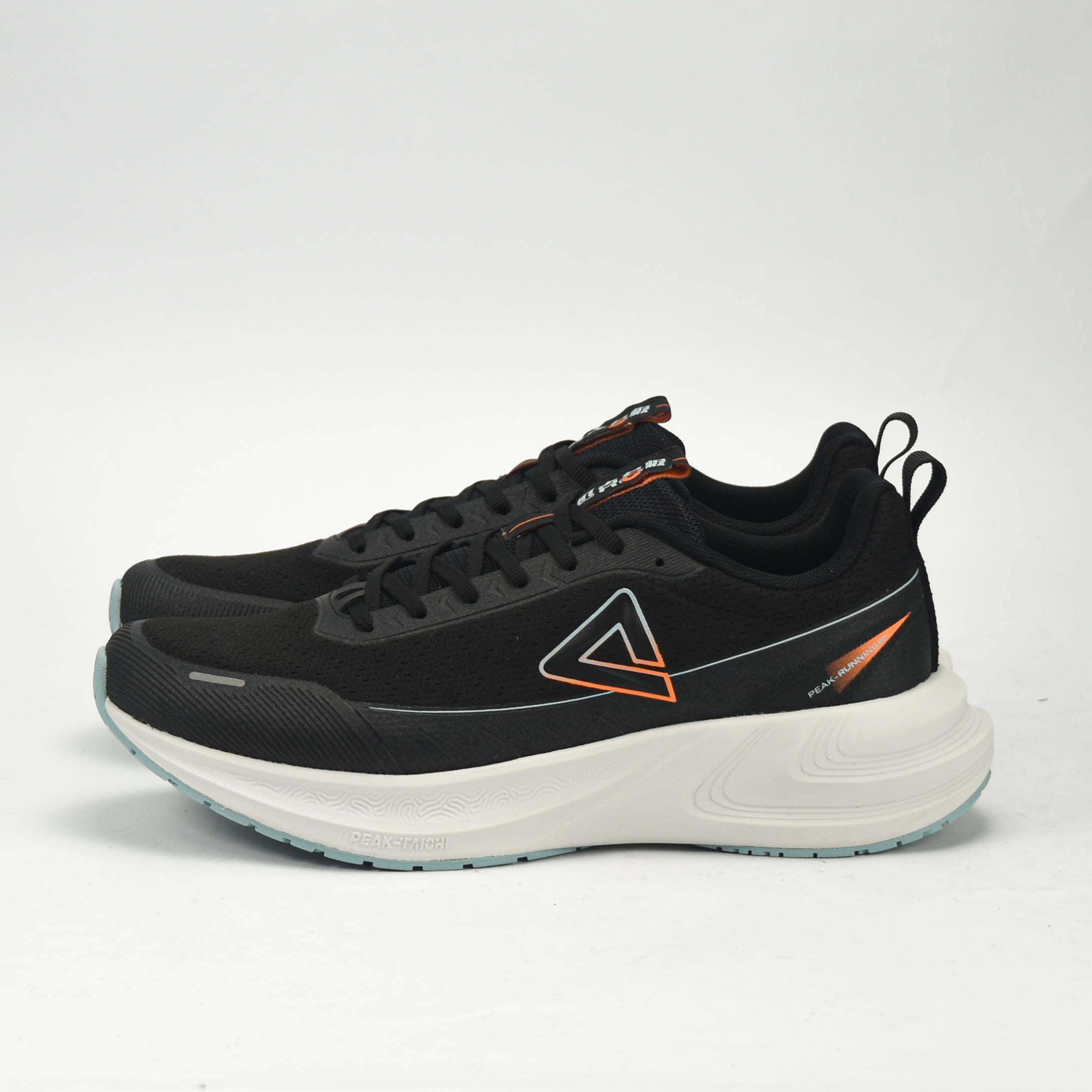 PEAK CUSHION RUNNING SHOES-BLACK/LT.GREY