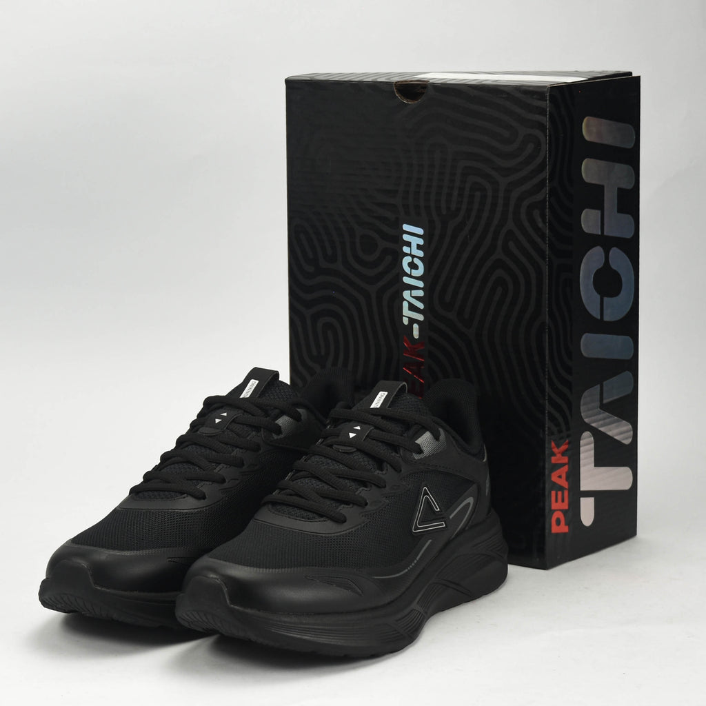 PEAK TRAINING RUNNING SHOES-ALL BLACK