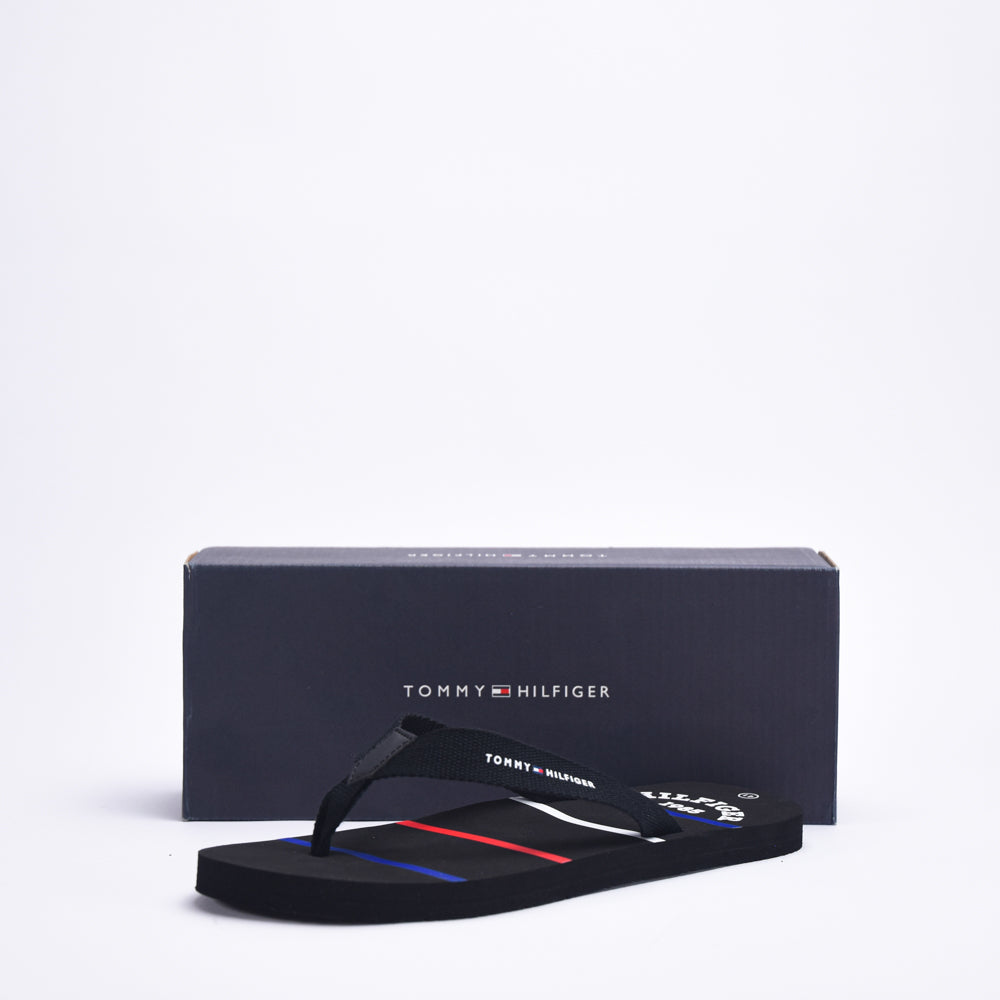 STRIPES FLIP FLOP BLACK