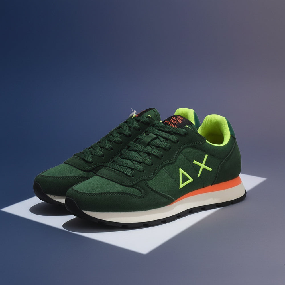 BASKET SUN68 TOM FLUO-37-VERDE SCURO